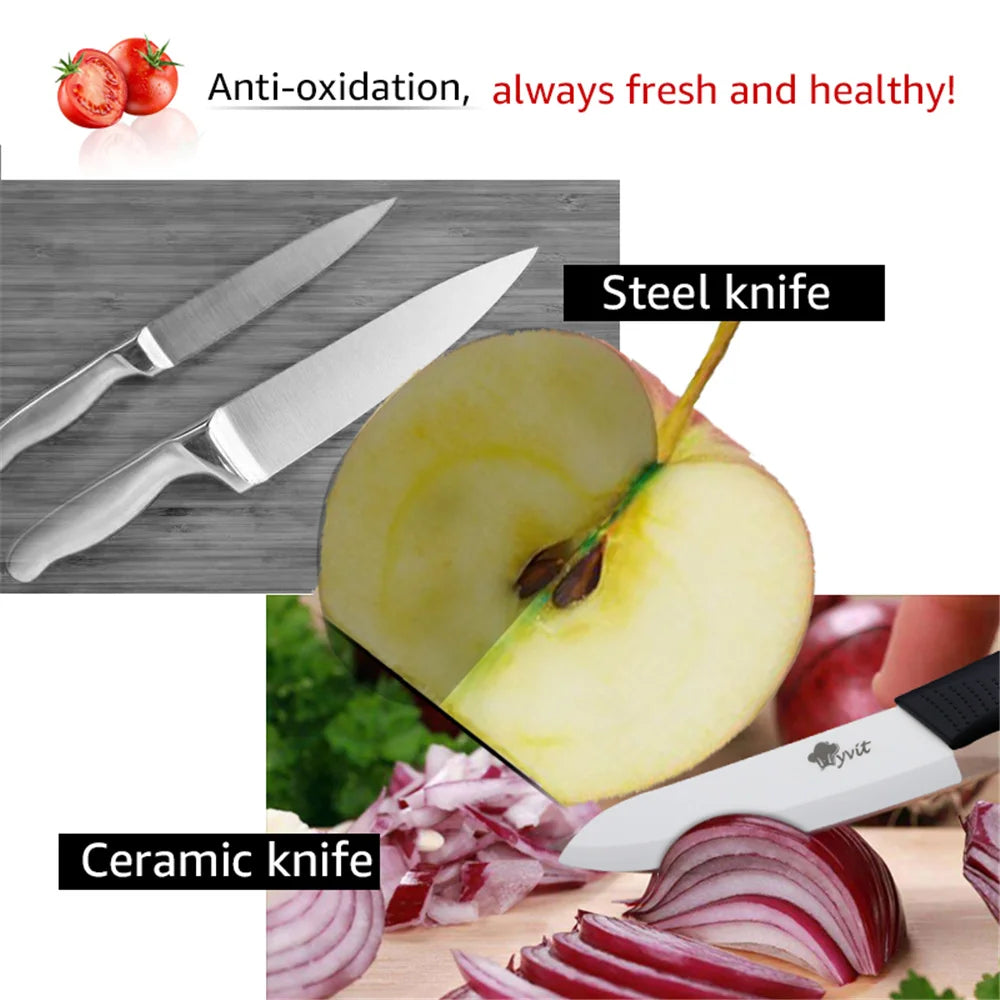 Ceramic Knives Set 3 4 5 6 inch Kitchen Chef Knife with Peeler Utility Paring Slicer
