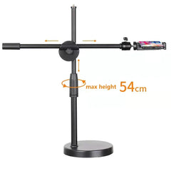 Overhead Tripod with Ring Light Table Tabletop Shooting Stand Tripods