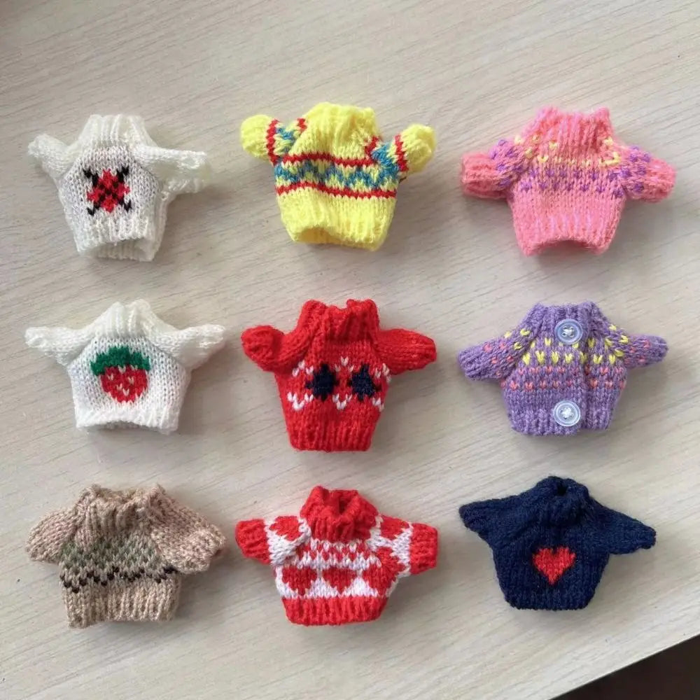 Christmas Style Dolls Sweater Dog Doll Clothes Cute White/Red/Green BJD Doll Clothes Mini 10cm for 16cm/17cm Bjd Doll