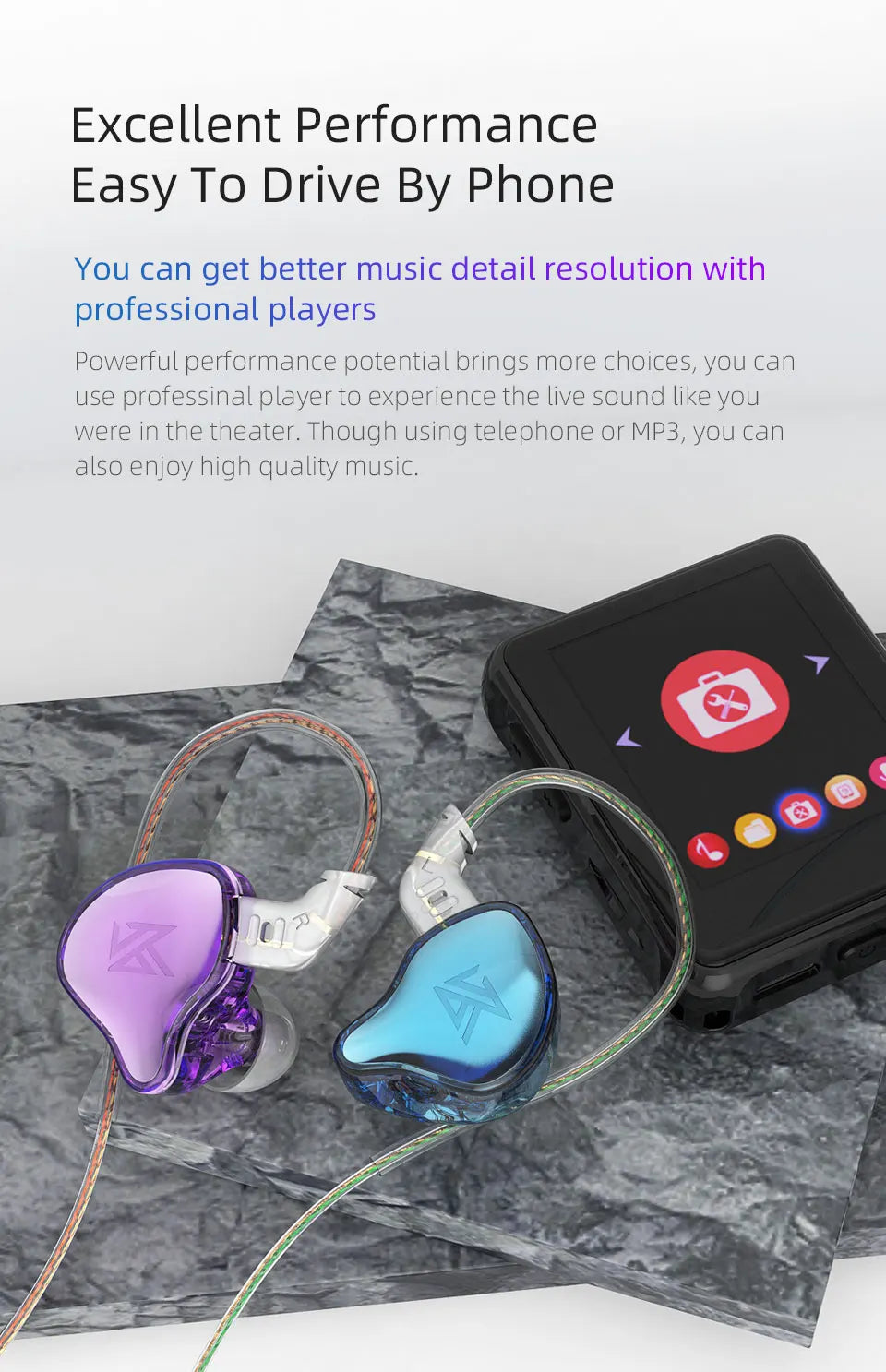 KZ EDC Earphones 1 Dynamic HIFI Bass Earbuds In Ear Monitor Headphones Sport Noise Cancelling Headse