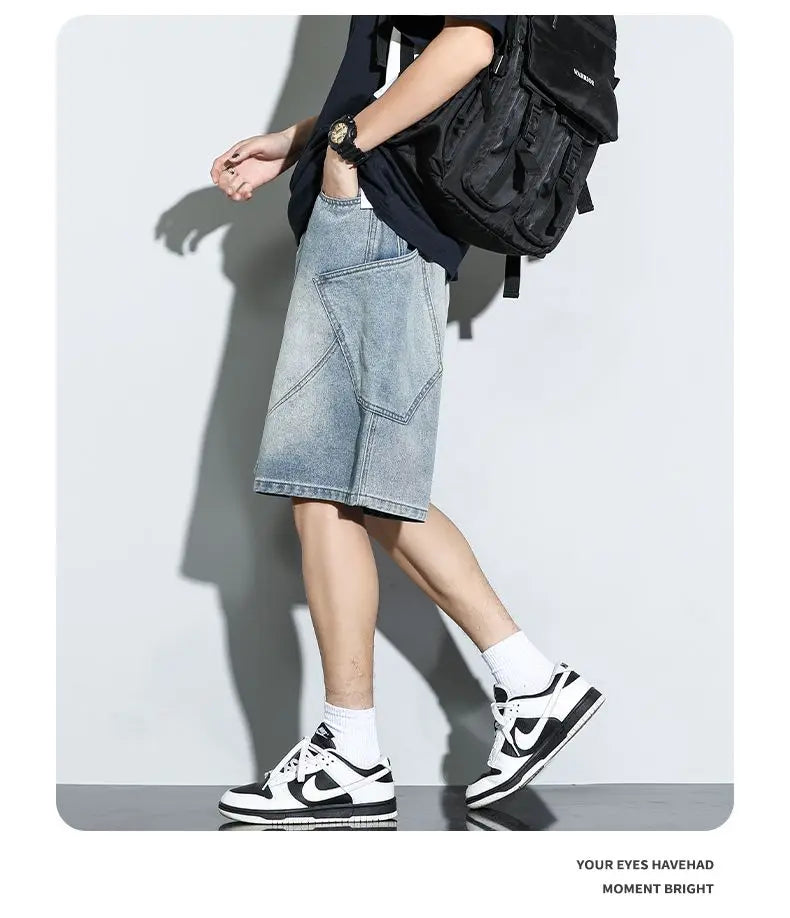Baggy Denim Shorts Fashion Casual Straight Harajuku Jeans