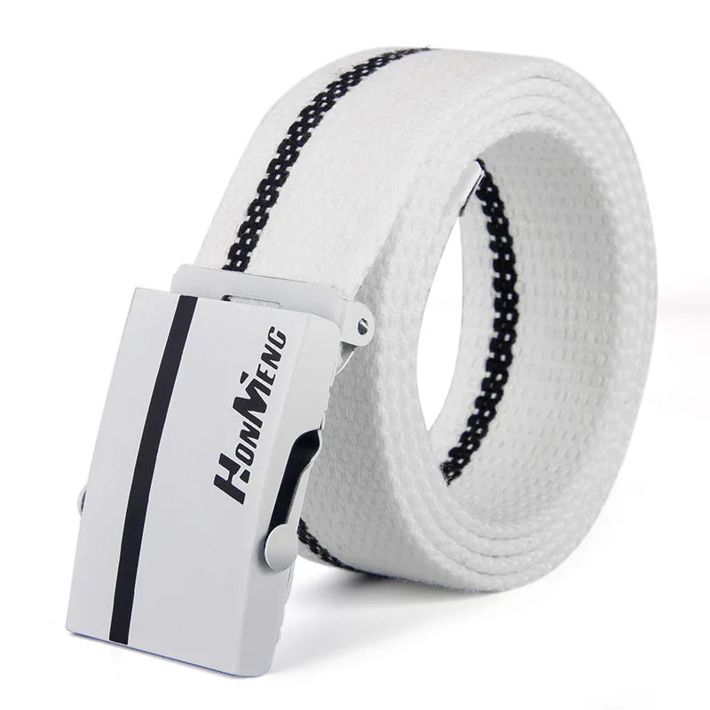 White Blue Black Military Automatic Buckle Nylon Belt Outdoor Hunting Multifunctional Tactical Canvas Belt High Quality Men Belt