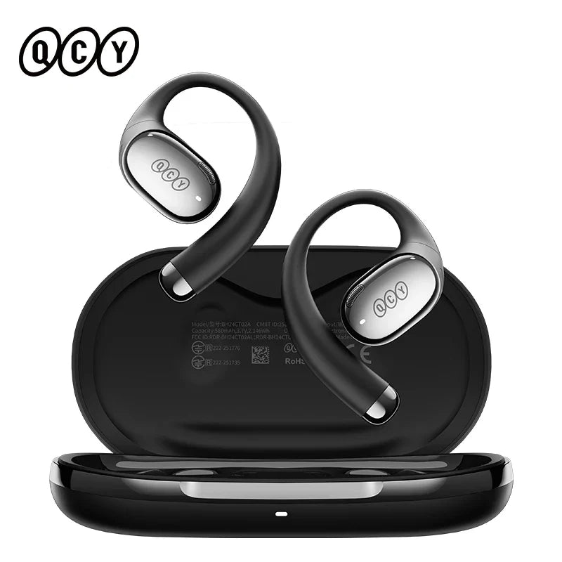 QCY Crossky R70 Open-Ear Wireless Headphones Hi-Res with LDAC OWS Earphones Bass Boost Bluetooth 6.0 Earhook Sport Earbuds 52Hrs