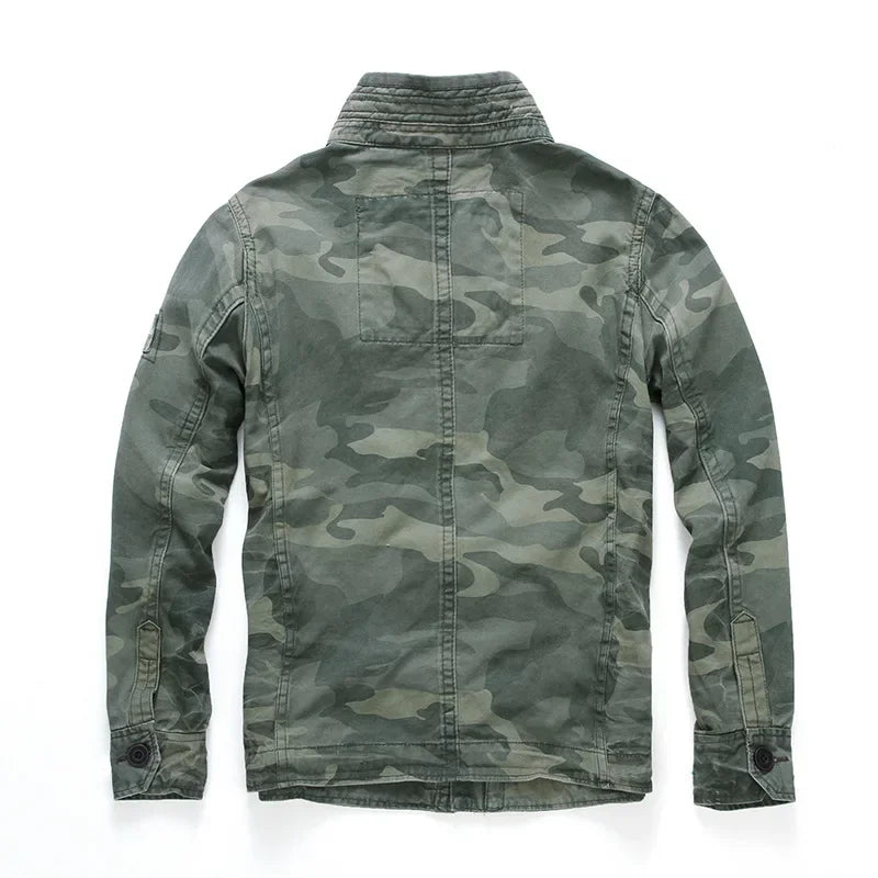 Men Jacket Men M65 Denim Retro Cargo Jackets Outdoor Multi Pockets