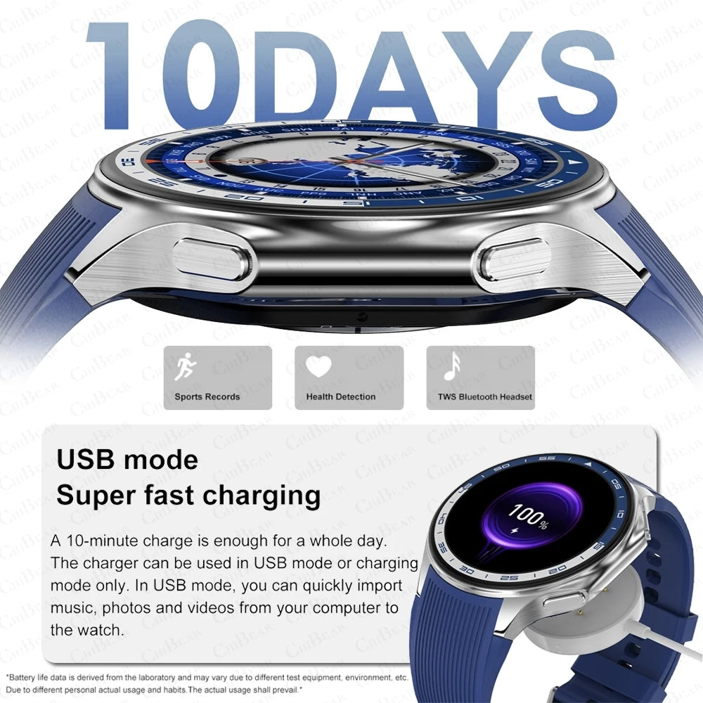 OPPO DT Watch X Bluetooth Call Smart Watch 4GB Memory Recording MP3+MP4 Playback 3D Visual Surround Smartwatches Men 2025 New
