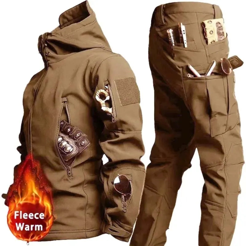 Winter Fleece Jackets Thermal Softshell Outdoor Fishing Hiking Hunting Camping Cargo Coats Waterproof Windproof Men Tops Durable