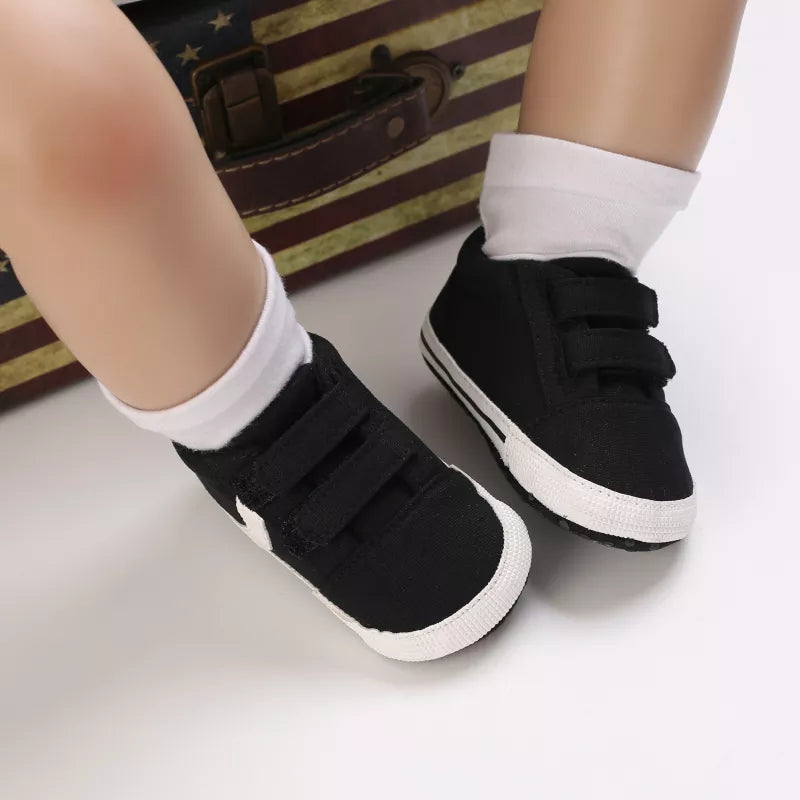 Black Fashion Casual Cloth Shoes Boys And Girls First Step Walking Shoes