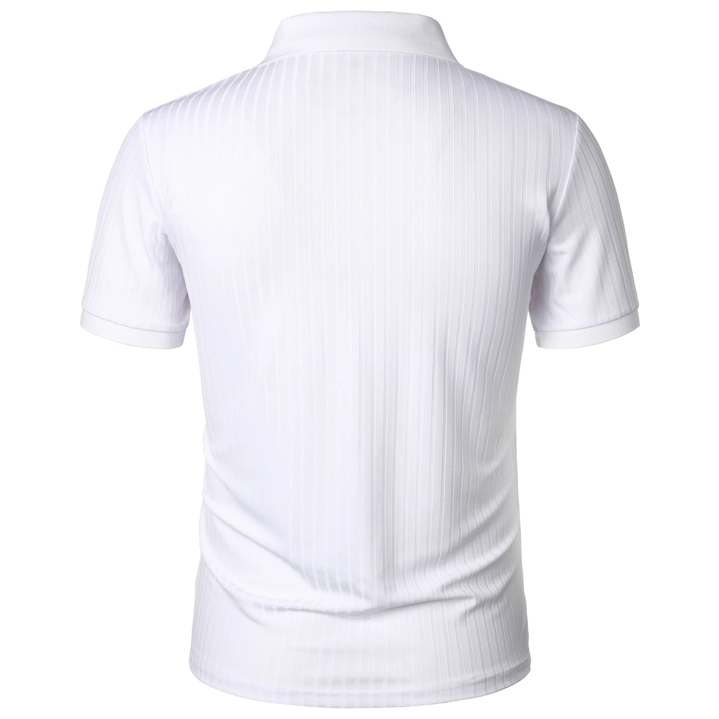 Men's running sports fitness wear summer high stretch vertical short-sleeved POLO shirt slim knit base shirt