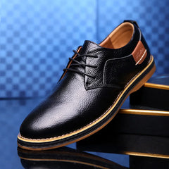 Fashion Men Shoes Men Leather Oxfords Shoes Casual Lace-up Formal Business
