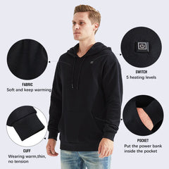 Outdoor Electric USB Heating Sweaters Hoodies Men Winter Warm Heated Clothes