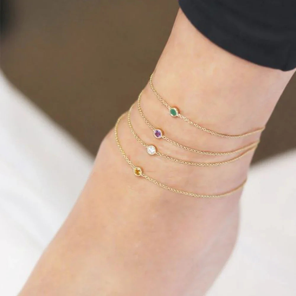 SUNIBI Stainless Steel Charm Crystal Necklace Pendant Birthstone Charms For Jewelry Making Women Earrings DIY Accessories