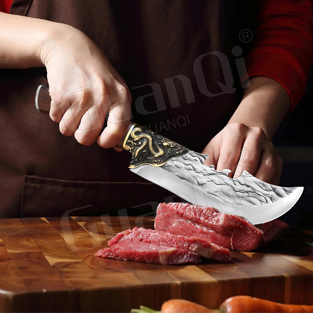 High Hardness Butcher Knife Stainless Steel Tiger Pattern Kitchen knife Bone Chopper