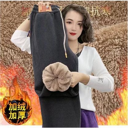Women Winter Plush Thicken Warm Pants Loose Leggings Casual Sports Pants