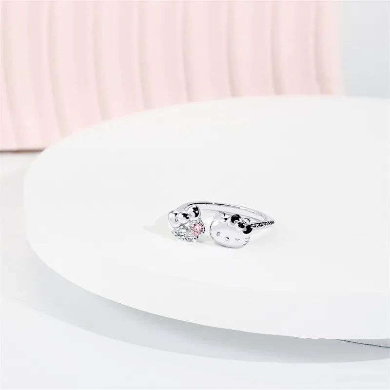Sanrio Hello Kitty KUROMI College Mix Series-Pompompurin Cartoon Cute Personality Temperament Ring Party Friend's Birthday Gifts