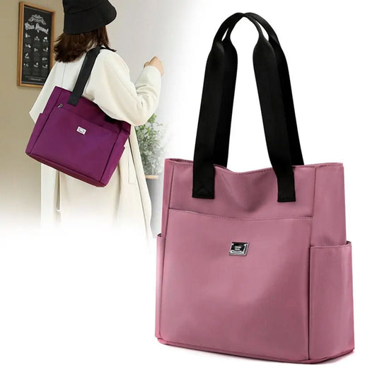 Large Capacity Handbag Shoulder Bag Lightweight Waterproof Nylon Shoulder Bag