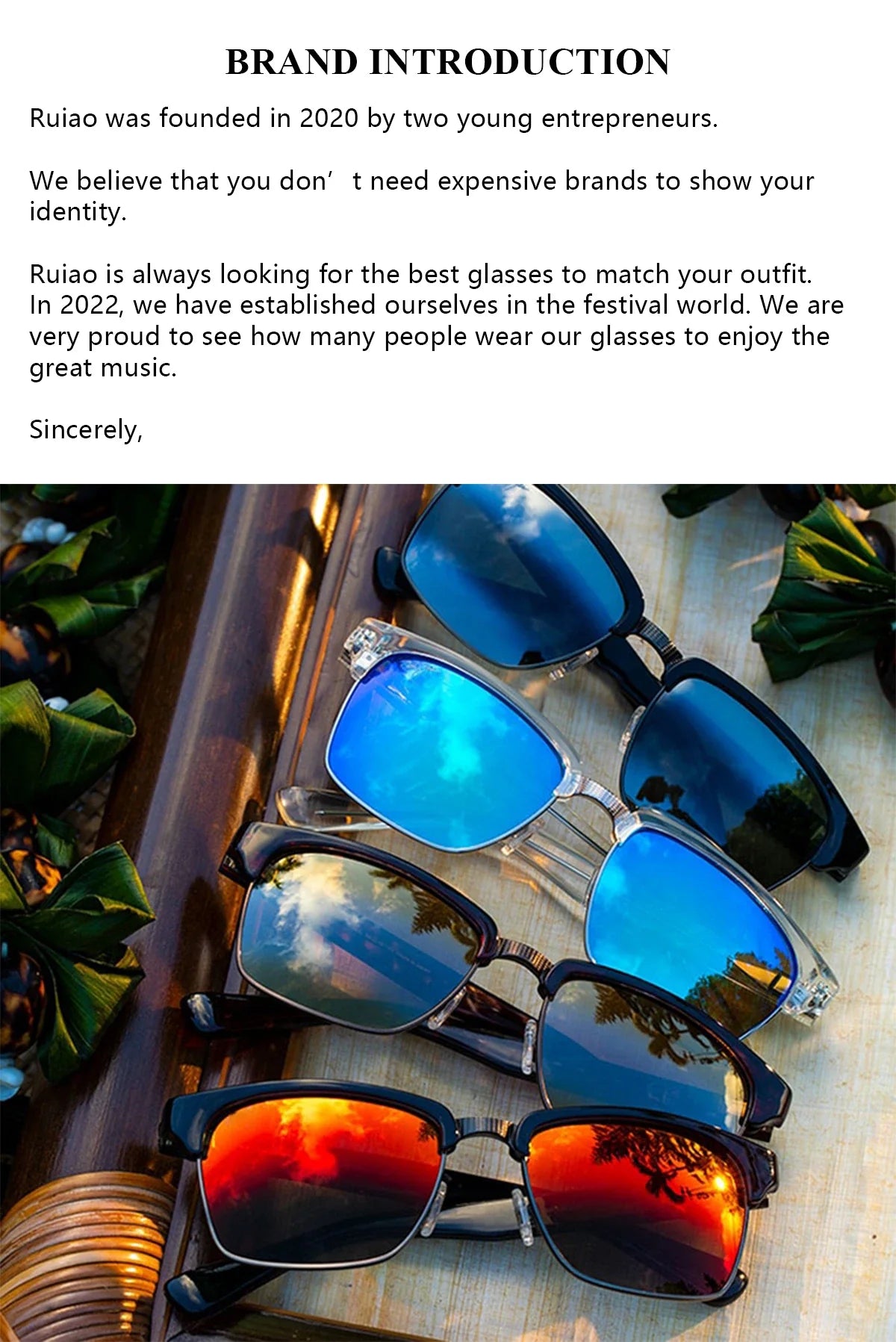 Ruiao 2025 new black classic retro designer branded concave irregular thick frame men women fashion sunglasses
