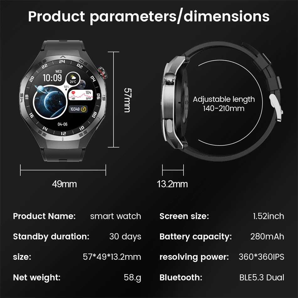 New WatchAMOLED Screen Bluetooth Call Heart Rate Waterproof Women 5 Upgraded Version Sport Fitness Tracker Smart Watch Men Gift