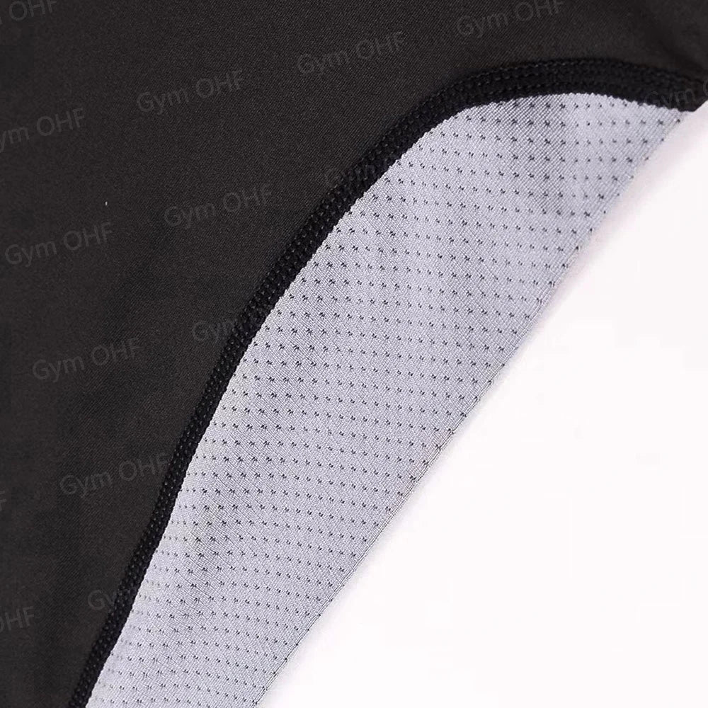 Funny Face 2 in 1 Shorts T Shirt Suits Men's Fitness Breathable Second Skin Compression Shirts Sets Gym Double Deck Shorts