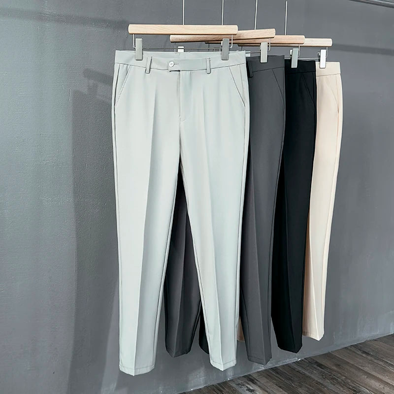 Suit Pants Men Fashion Business Draped Casual Slim Classic Male Clothing