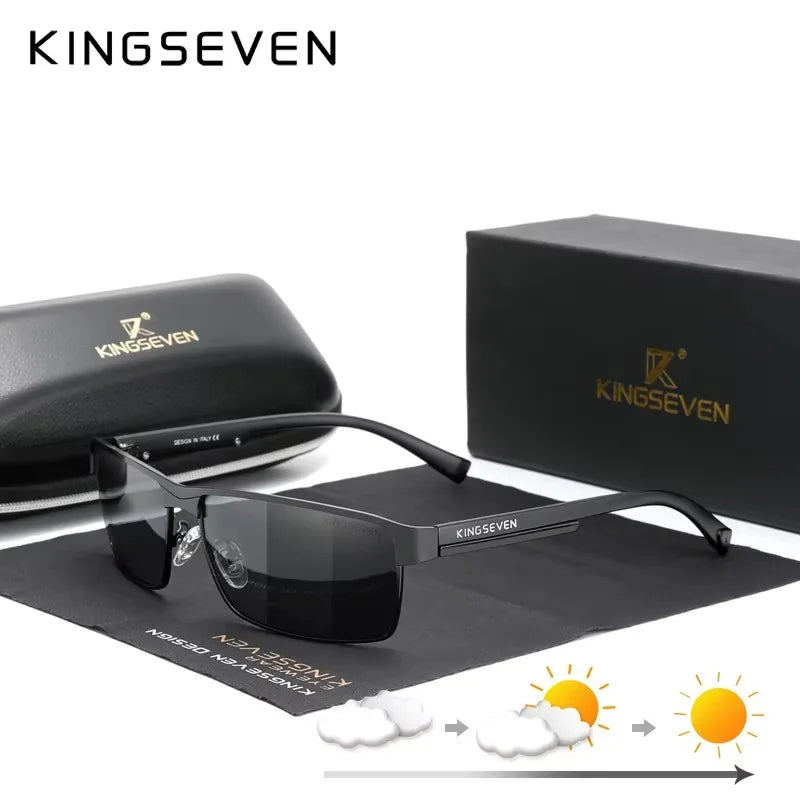 KINGSEVEN Men Polarized Sunglasses Driving UV400 High Quality Glasses Causal Rectangle Male Causal Fishing Outdoor Eyewear