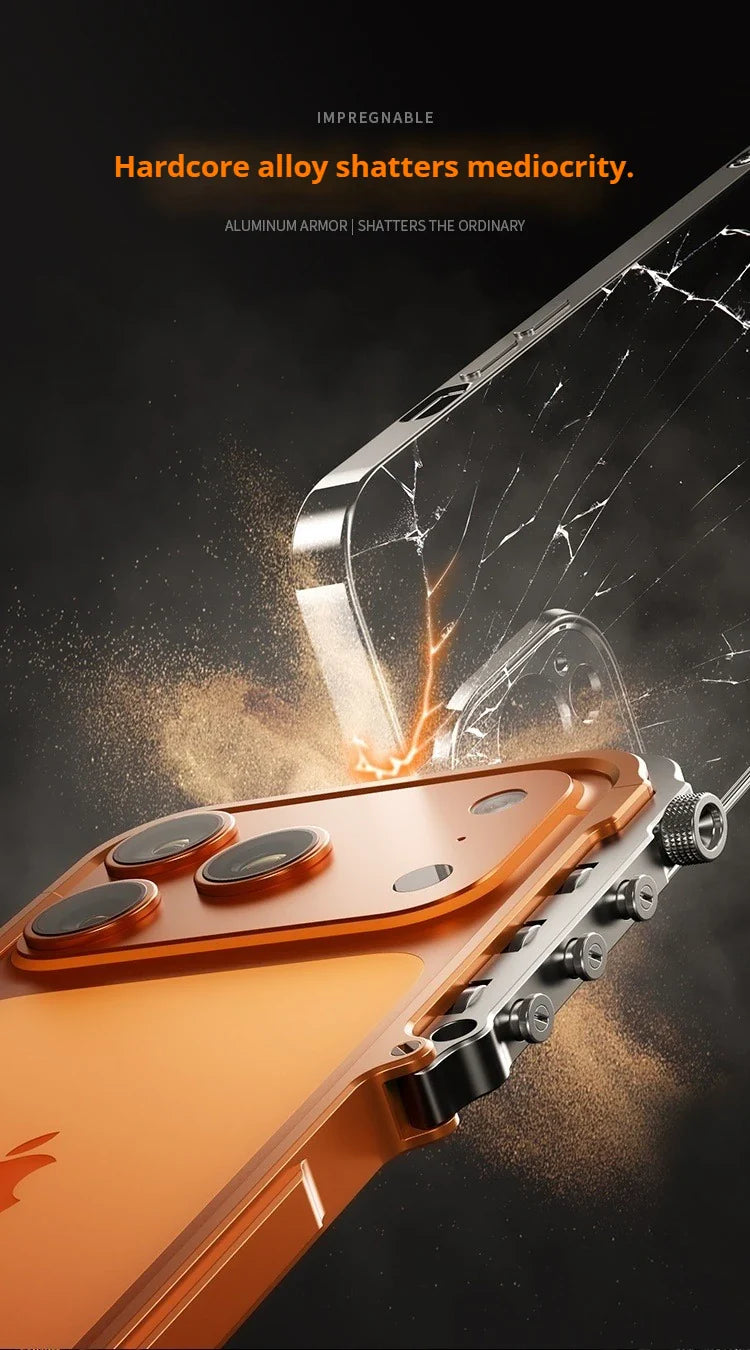 Metal Aluminum Alloy Frame Case For iPhone 17 Air 16 15 14 13 Pro Max Plus Cyberpunk Punk Heat Dissipation Shockproof Bumper