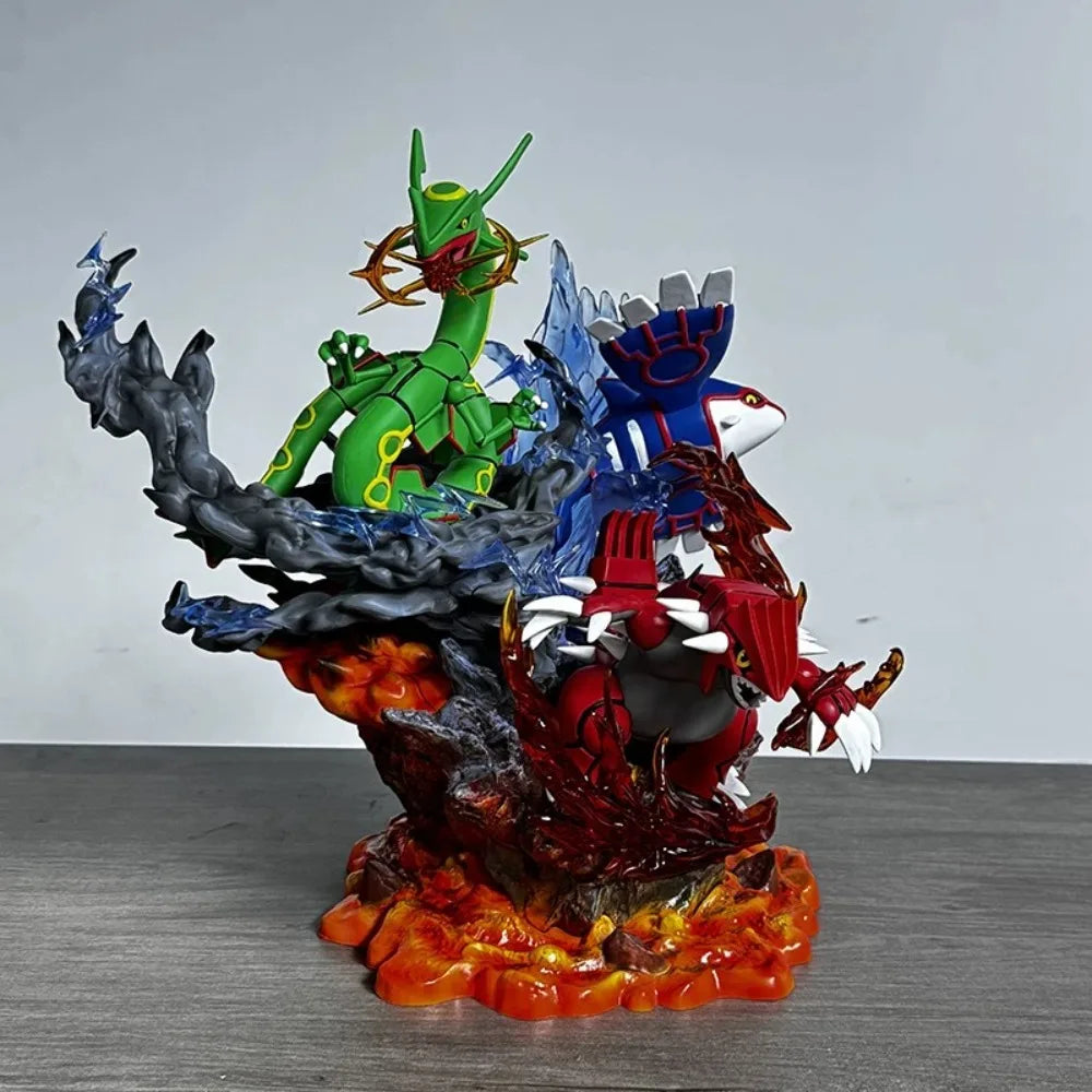 35cm/13.78in Pokemon Anime Figure Groudon Kyogre Rayquaza Action Figures Pvc Collection Model Toys for Childre Gifts