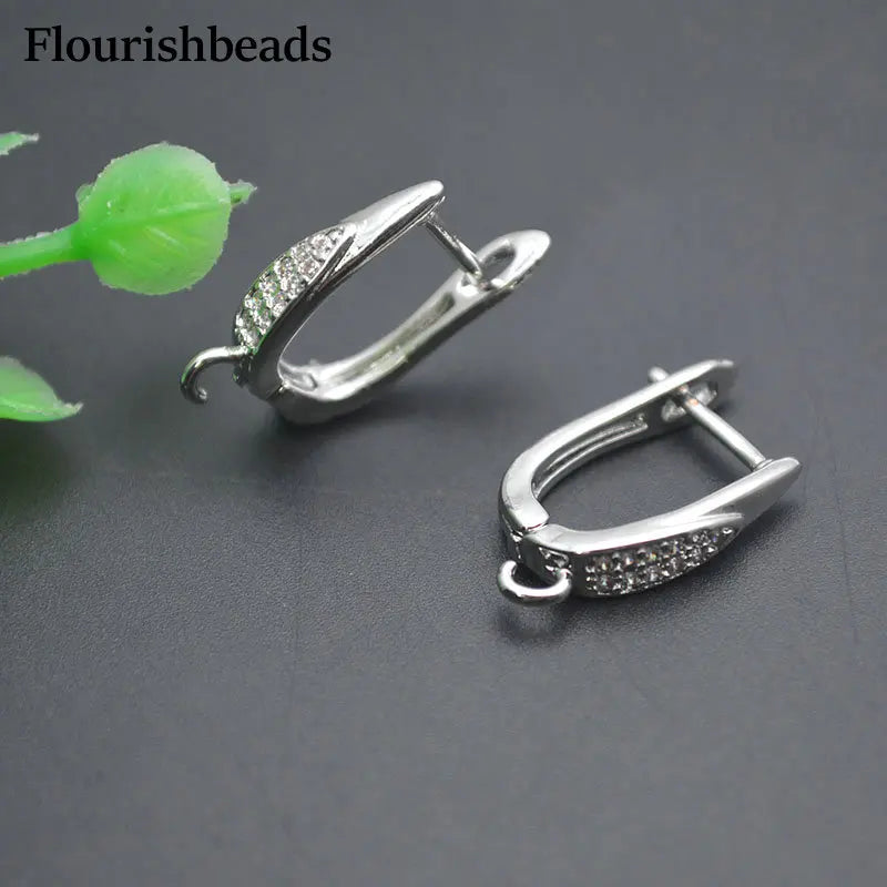 Nickle Free Anti-rust Real Gold Plating Metal Earring Hooks Women Jewelry Making Components 30pieces