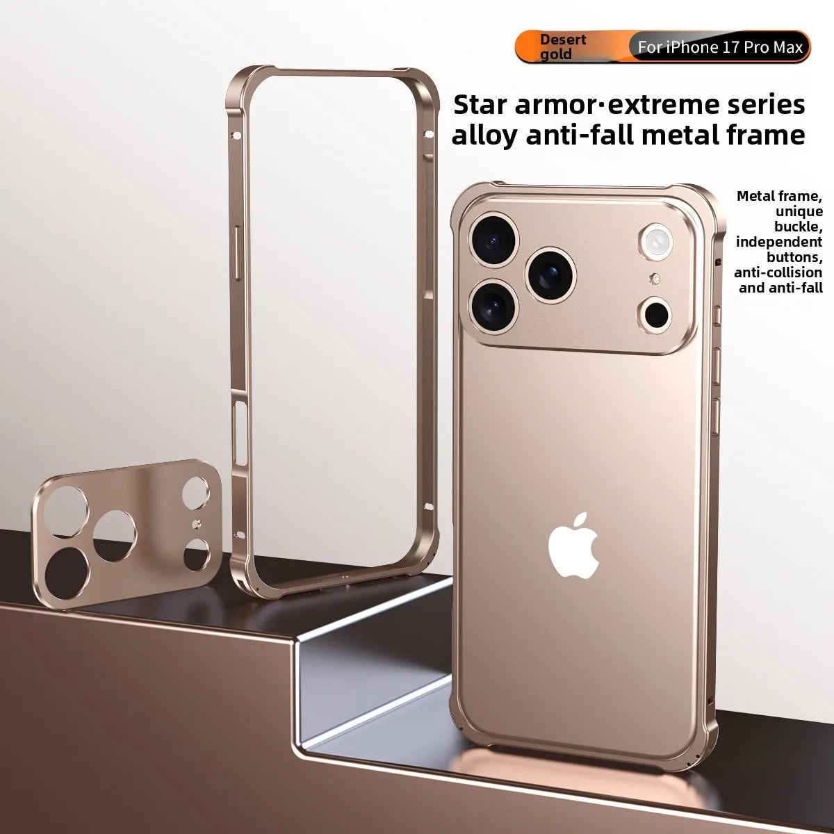 Original Colour Aluminium Frame Metal Bumper Hard Case For IPhone 17Air 17 Pro Max High Quality Alloy Lens Protector Phone Cover