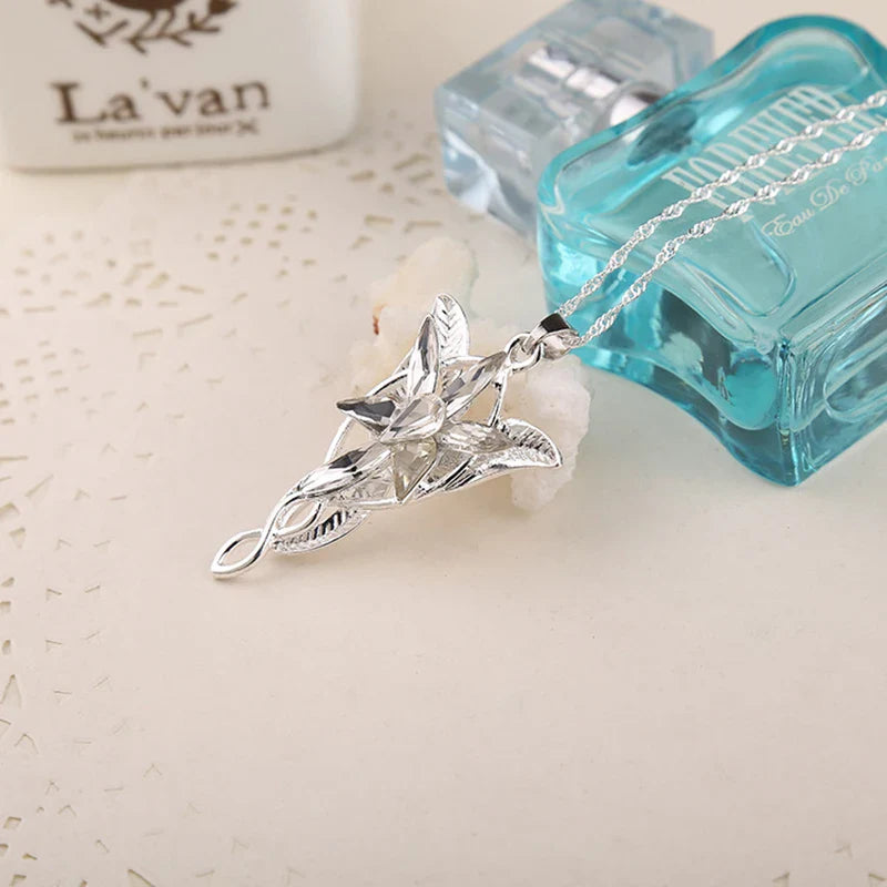 Arwen Evenstar Movie Necklace Silver Color Crystal Pendant Necklaces for Women Girl Party Jewelry Gift Jewelry