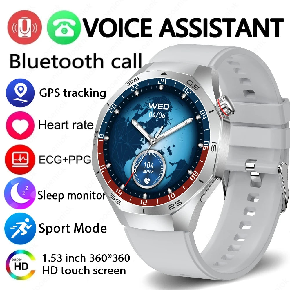 2025 NEW Watch GT5 PRO Smartwatch GPS Motion Trajectory HD Screen Bluetooth Call NFC Men Smart Watch Outdoor Sport Watches Men