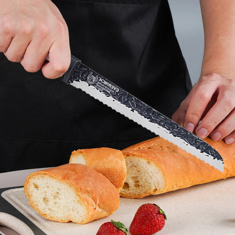 Hammer Pattern Kitchen Knives Set Stainless Steel Chef Knife Non-stick Slicing Sharp