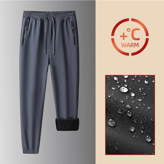 Men's Winter Warm Padded Sports Pants Waterproof Outdoor Rushing Pants Casual