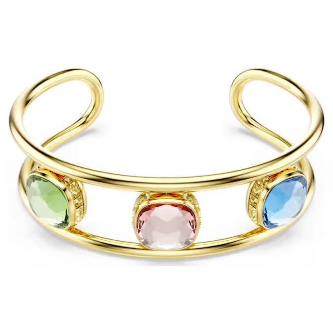 Original 2025 Fine Jewelry Set for Women Green Crystal Pink Crystal Geometric Bracelet Octagonal Cut Crystal Romantic Gift