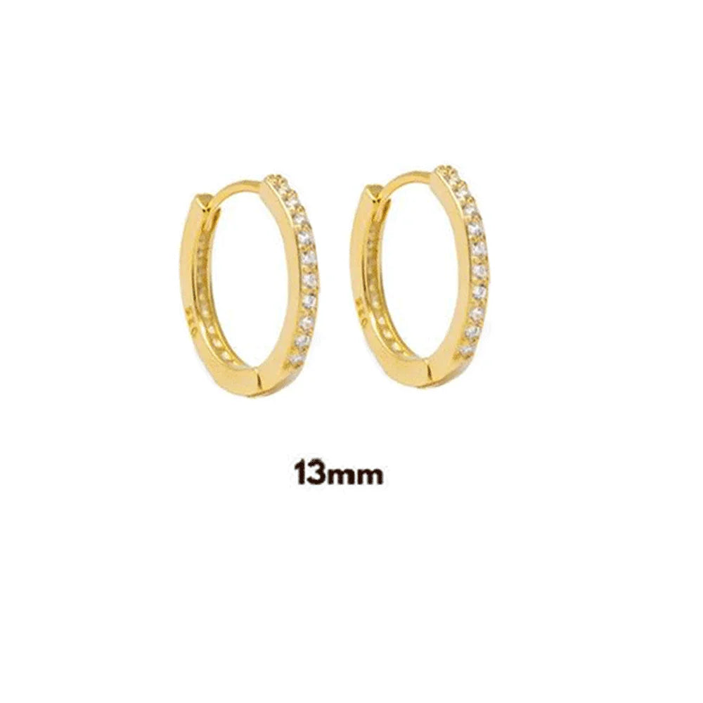 ANDYWEN 925 Sterling Silver Gold Zircon CZ 5mm 6mm 7mm 8mm To 13mm Huggies Hoops Piercing Pendiente Clips Luxury Fine Jewelry