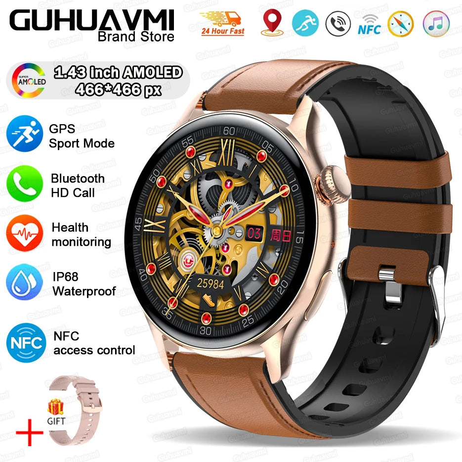2026New Smart Watch Women Custom Dial NFC GPS trajectory clock Heart Rate bloodpressure BT Call Smartwatch For Android iOS mini