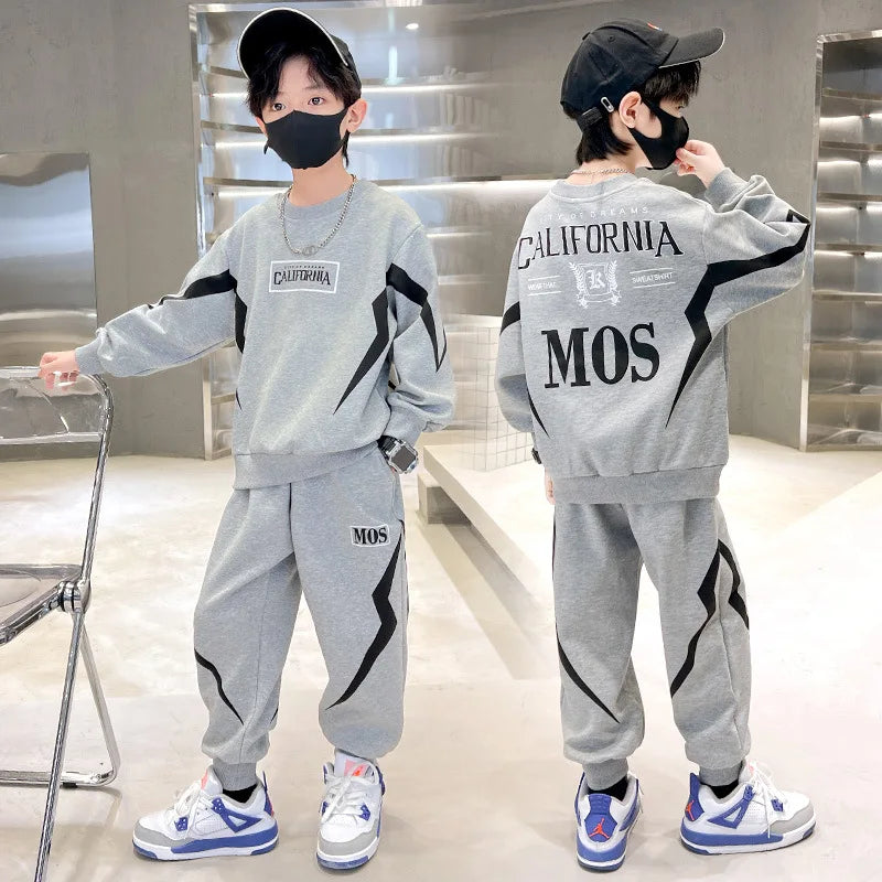 Boys Prints Letter Sets Children Spring Fashion Clothes Suits Kids Casual Sweatshirts+Pants 2Pcs Simplicity Autumn Outfits