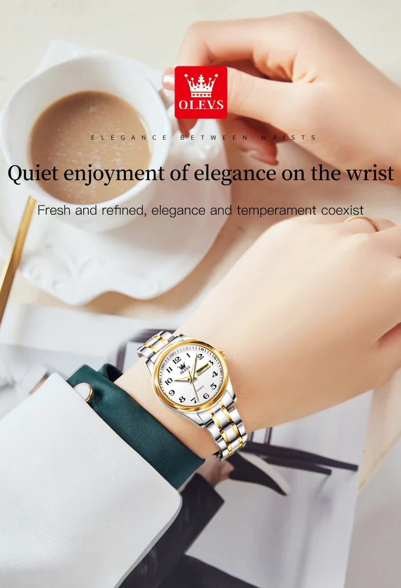 OLEVS 5567 Women's Watch Original Luxury Brand Stainless Steel Waterproof Quartz Women's Watch Elegant Date Zhou Women's watches