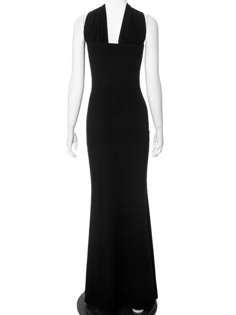 Evening Dresses:  Sleeveless Halter Neck Long Maxi Dresses for Women Off Shoulder