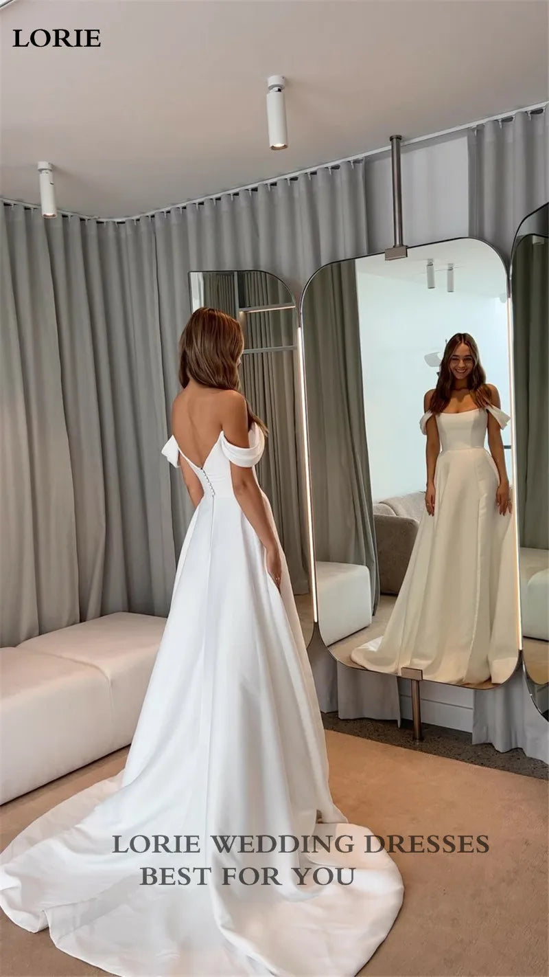 White Bridesmaid Dresses: A Line Wedding Dresses Sleeveless Off The Shoulder