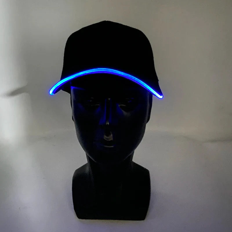 Hot LED Light Up Baseball Cap Neon Colorful Glowing Adjustable Sun Hats For Women Men Night Running Caps Travel Supplies