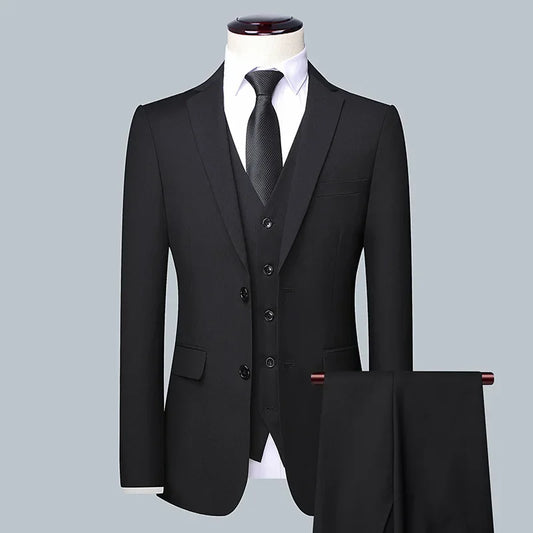 Men's Fashion Business Fit Wedding Professional Casual Single Breasted Gentleman