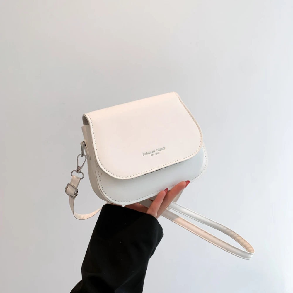Women's Crossbody Bag Solid Color Fashionable Flipped Bag Retro Casual