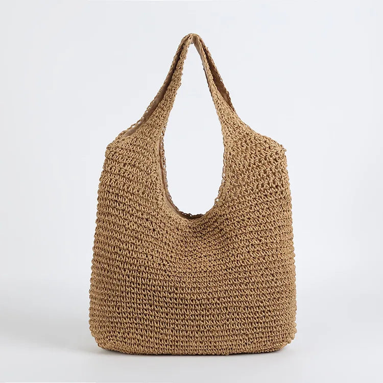 Rattan Women Shoulder Bags Wicker Woven Female Handbags Large