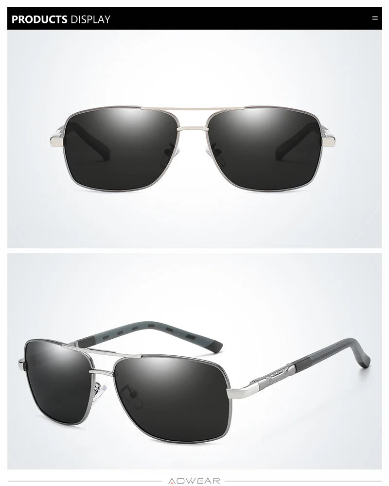 AOWEAR Retro Polarized Sunglasses for Men Women Driving UV400 Vintage Sun Glasses Unisex Mirror Eyewear with Case
