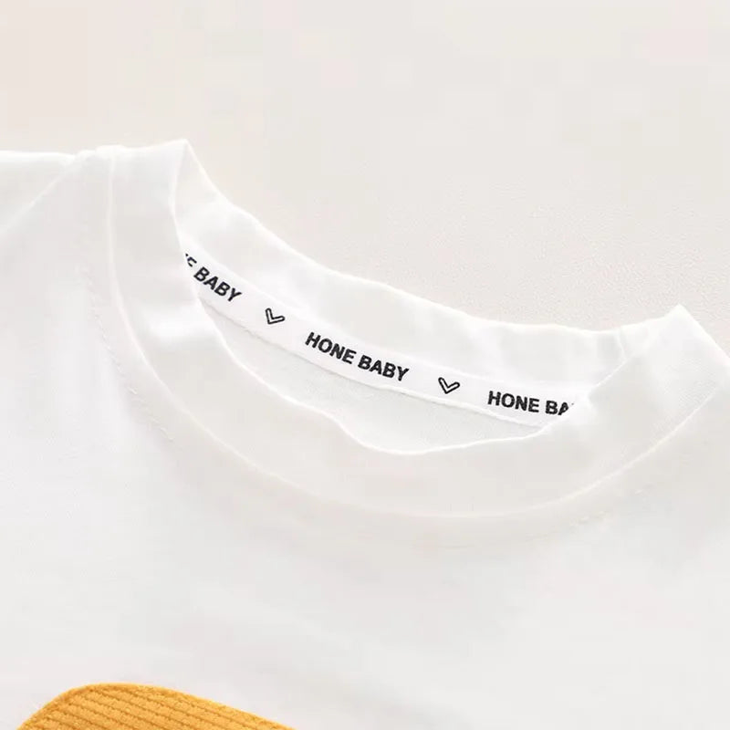 Baby Boy Clothes	Summer Korean Cartoon Children's Casual Sets Loose Cooler Cute Fashion Suit Infants Top + Shorts Two Piece Set