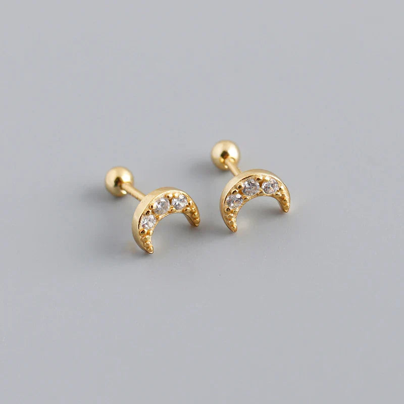 WANTME 925 Sterling Silver Fashion Korean Petal Screw Bead Stud Earrings for Women Charm Ear Bone Piercing Jewelry Accessories