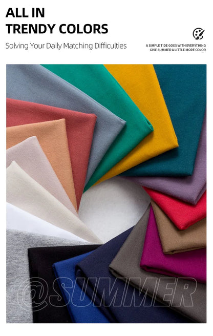 6.7oz 190gsm Combed Cotton Tees Tshirts Mens Solid Tops Woman Male Custom Team Uniform Class Clothes Summer Brand Customization