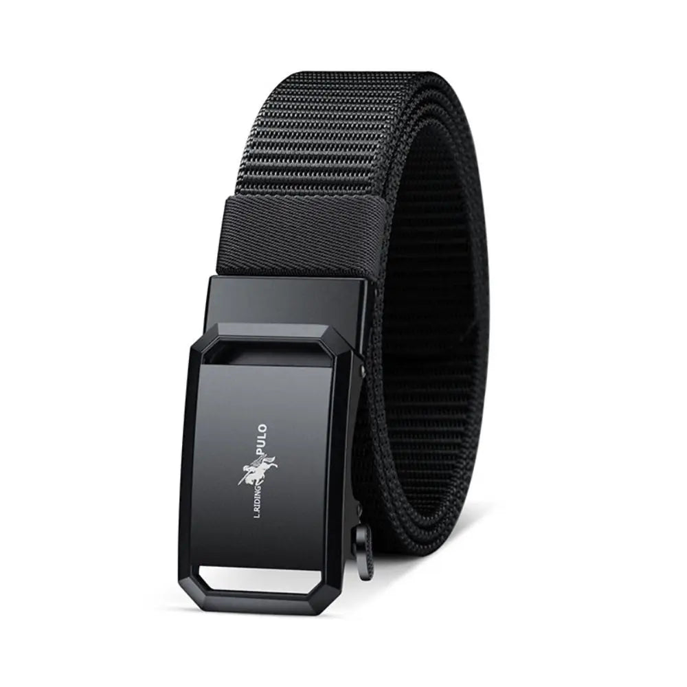 Men Business Belt Luxury Brand Quality Nylon Canvas Belt Black Automatic Buckle Belt Casual Simple Wild Style Trendy Jeans Belt