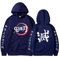 Demon Slayer Hoodies Men Fashion Letter Graphic Printed Sweatshirts Women