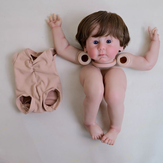 NPK 22inch Reborn Clerance sale Hulexy Doll Kit Lifelike Newborn painted Doll kit Unfinished Doll parts with Hand rooted Hair